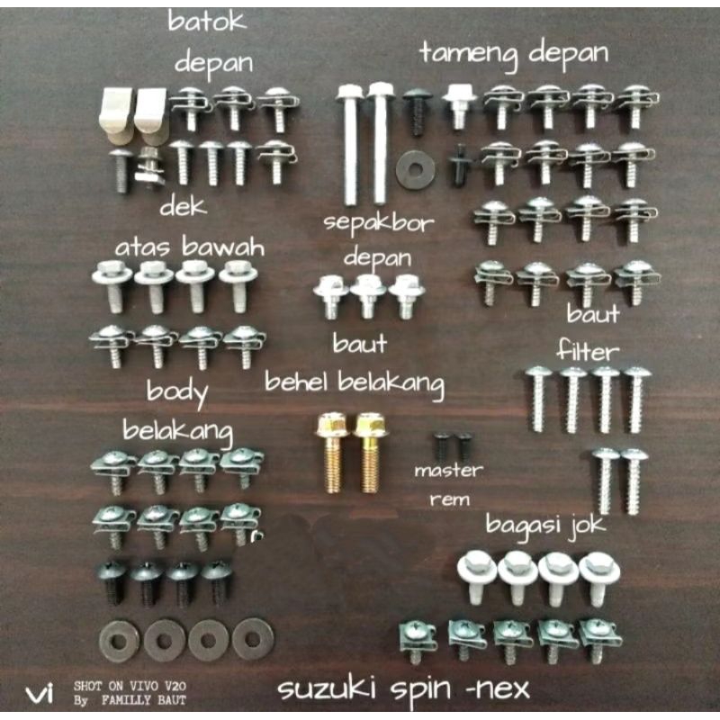 baut body  Suzuki spin 125/baut body fullset spin/Suzuki next