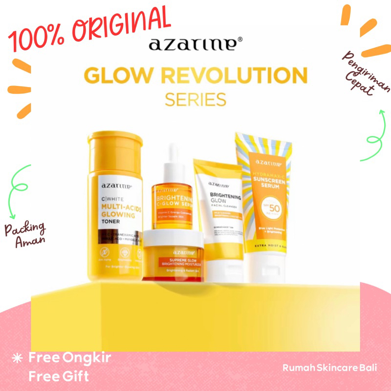 ( 5 PCS ) Azarine Skincare Series Paket Glow Revolution Mencerahkan