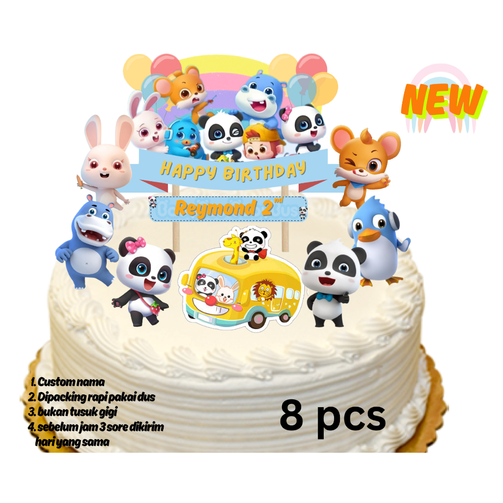 Topper cake BabyBus Hiasan kue ualng tahun happy birthday