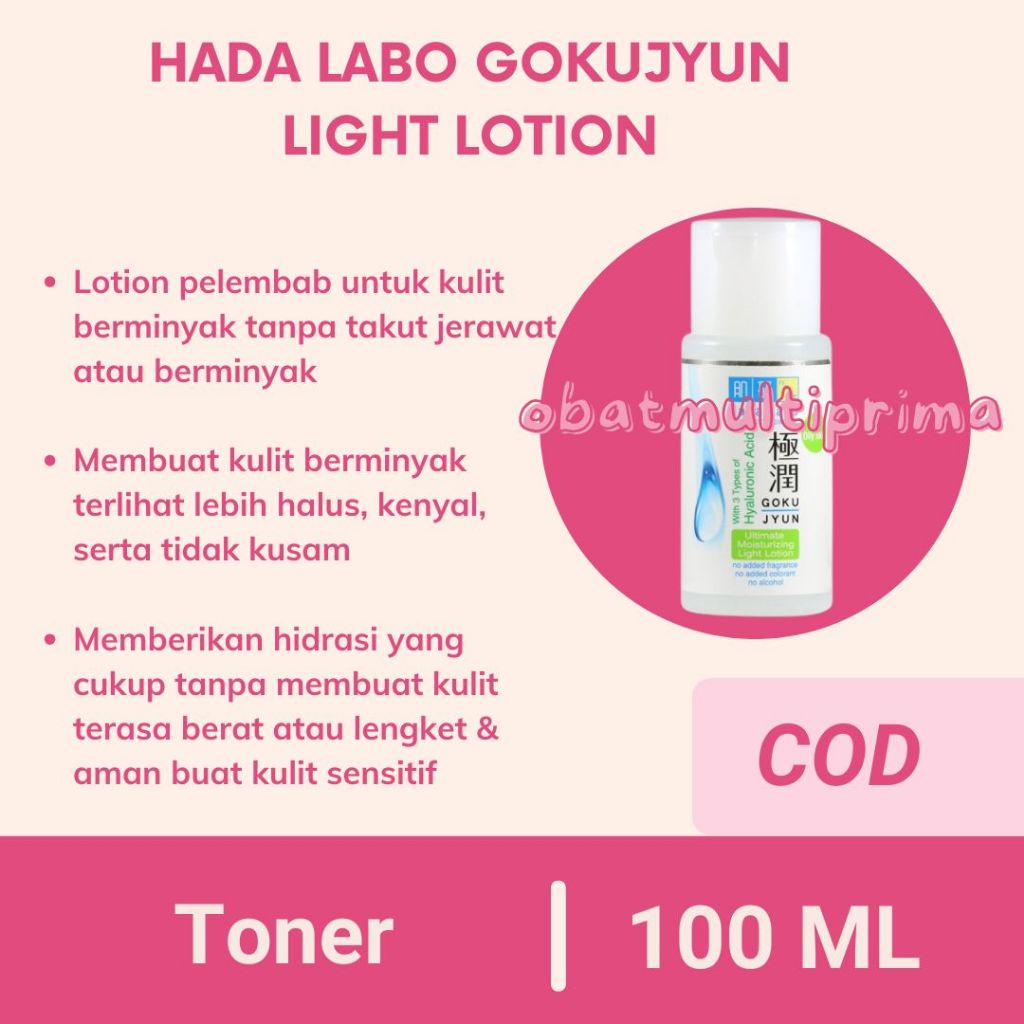 Hada Labo Gokujyun Light Lotion 100Ml | Hada Labo Gokujyun Ultamitate Moisturizing  Light Lotion