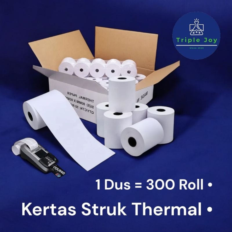 

(300 Roll) Kertas Thermal Paper 57x30 Kertas Struk Kasir Kertas EDC 58x30 Premium Roll Harga Per dus isi 300 roll