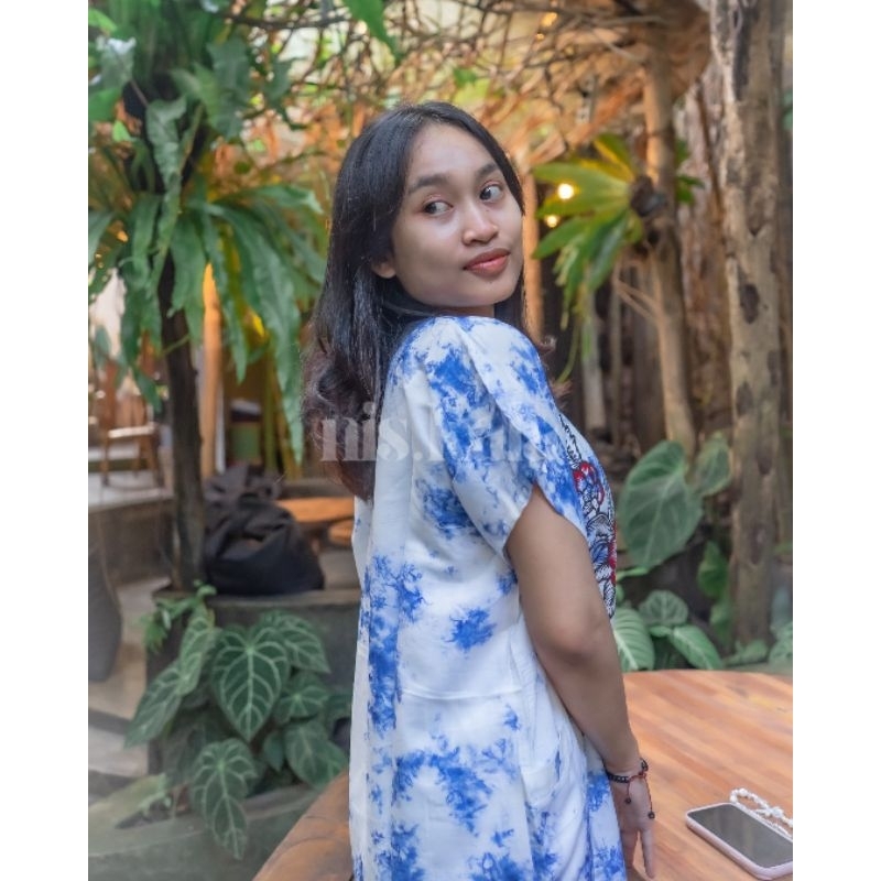 Daster Wanita Dewasa Motif Barong dan Bunga Bali Bahan Rayon | Lengan Pendek | Busui Friendly | Ukur