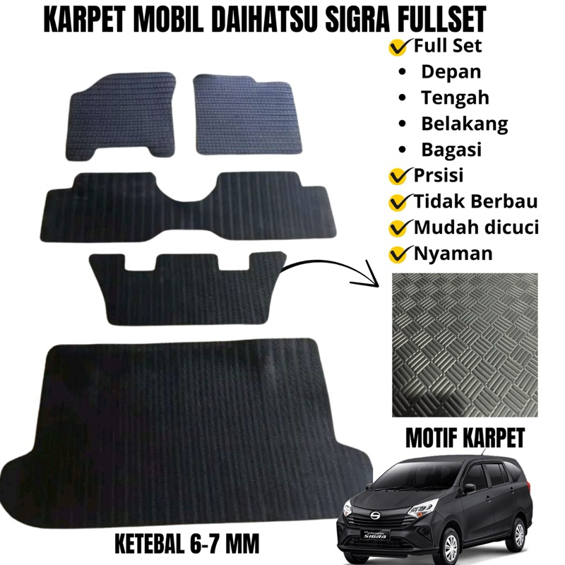 Karpet Mobil Sigra Full Set Alas kaki matras mobil Daihatsu Sigra Fullset