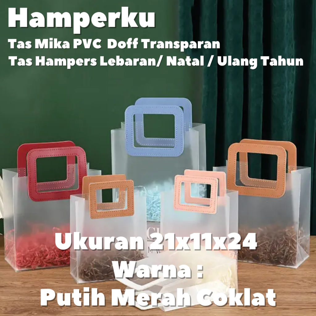 

(GROSIR 10 BUAH) Goodie Bag Doff GAGANG BULAT 21x11x24 Transparan Hampers Goodie Bag Premium