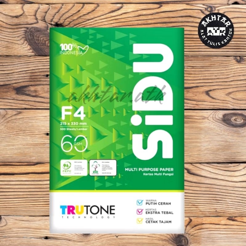 

Hvs Sidu F4 60 Gram (1 Rim 500 Lembar)