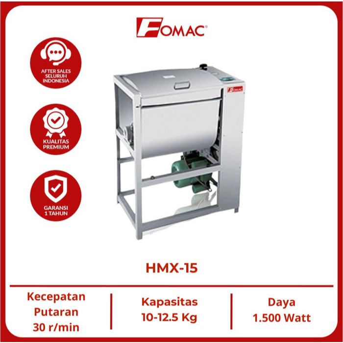 FOMAC  HMX-15 Horizontal Dough Mixer Mesin Pengaduk Adonan HMX-15 FOMAC