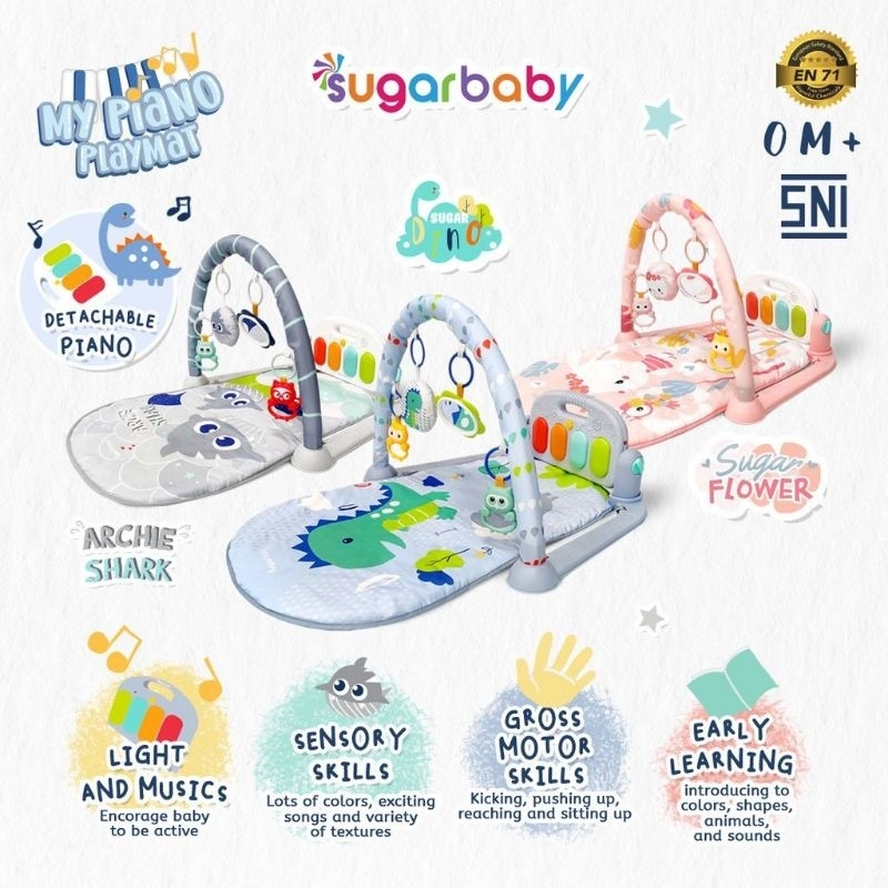 Sugar Baby Playmate Piano All in 1 Musical Baby Gym My Piano