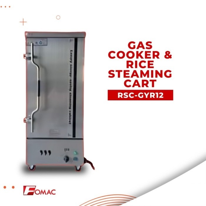 FOMAC RSC-GYR12 Gas Rice Steamer 12 Tray /Mesin Penanak Nasi Rice Cooker FOMAC RSC-GYR12