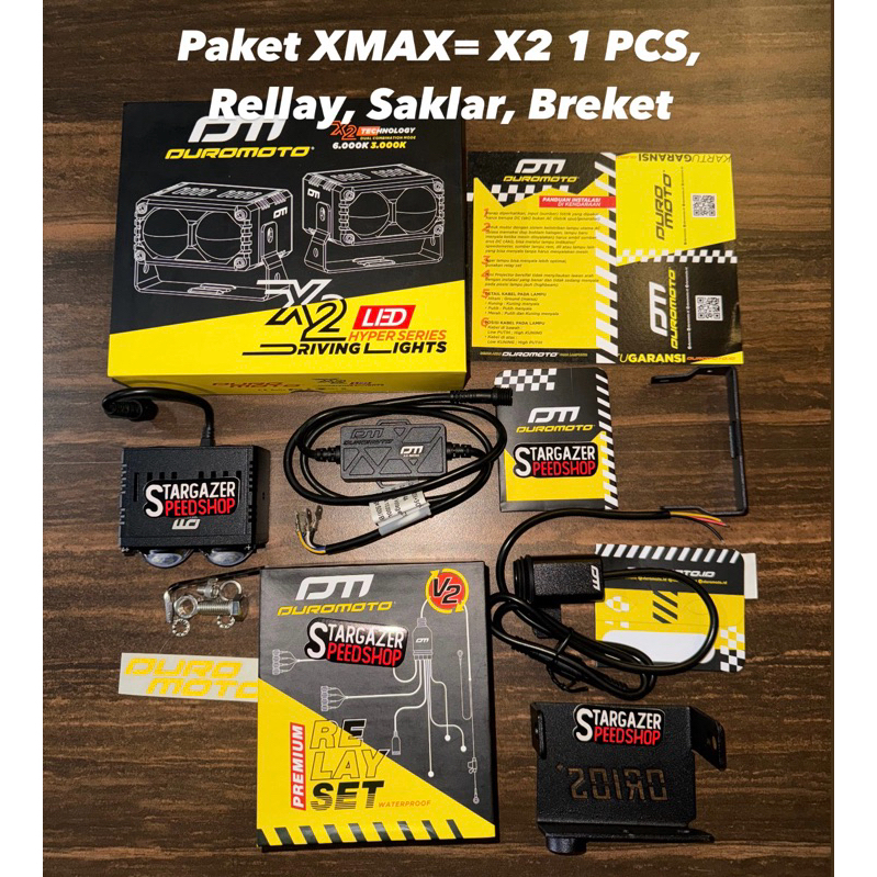 DUROMOTO X2 XMAX 250 Lampu Tembak Foglamp LED Mini Laser Motor Mobil Adventure Touring