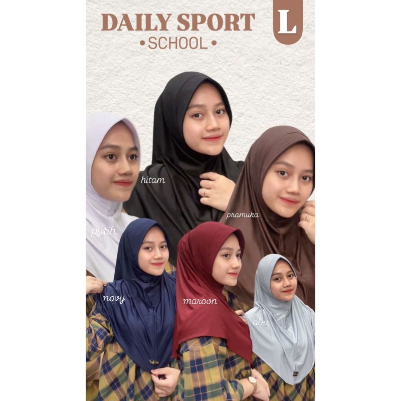 Hijab sport school ukuran L menutup dada | Byrifnurhijab