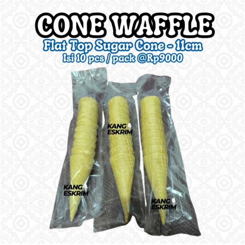 

Cone Waffle Flat Top Sugar Cone Unifoods - 11 cm Diameter 4,5cm (per pack isi 10 pcs)