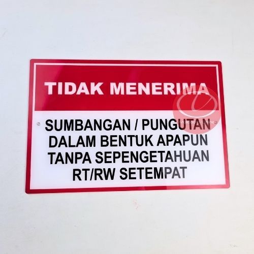 

Papan Akrilik Tulisan Tidak Menerima Sumbangan