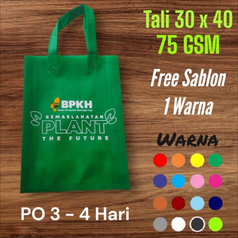 

GoodieBag Spunbond 75gsm Ukuran 30x40