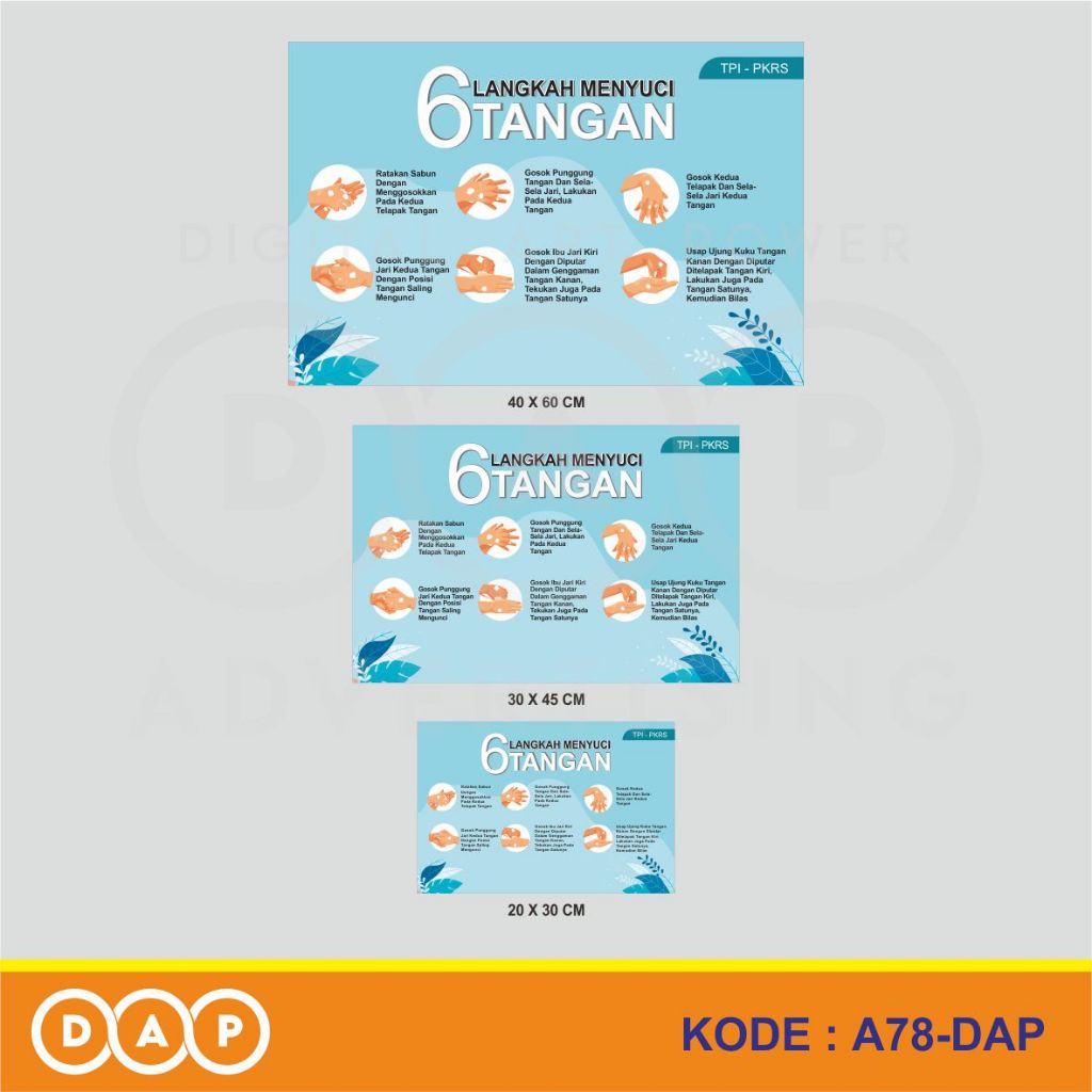 

A78 - Acrylic Sign, Stiker Akrilik 6 Langkah Mencuci Tangan, Tahan Air, Termurah, dan Bisa Custom