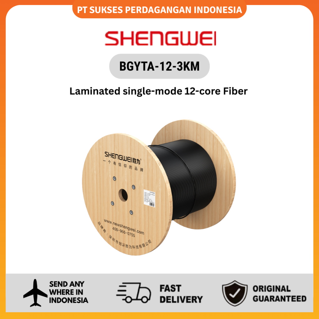 Shengwei Kabel Fiber Optic single-mode 12-core Fiber BGYTA-12-3KM G652D Fiber Core Cable