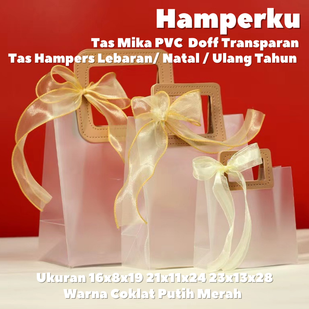 

(GROSIR 10 BUAH) Goodie Bag Doff GAGANG BULAT 21x11x24 Transparan Hampers Goodie Bag Premium