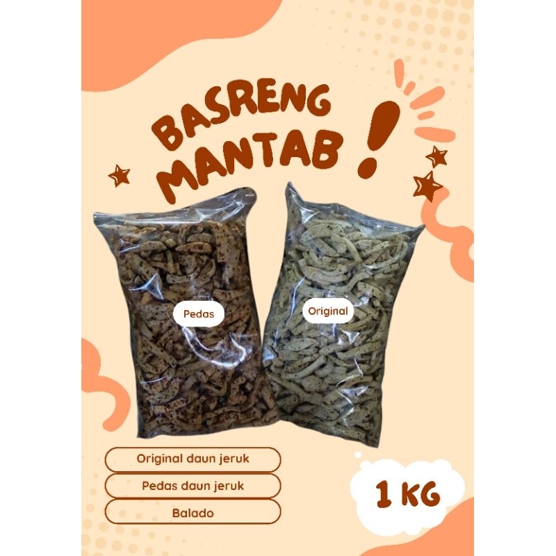 

1 kilogram basreng stik daun jeruk renyah pedas gurih