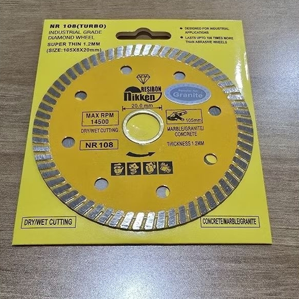 Diamond Wheel Niken Resibon Turbo Pisau Potong Granit Nikken Resibon Turbo