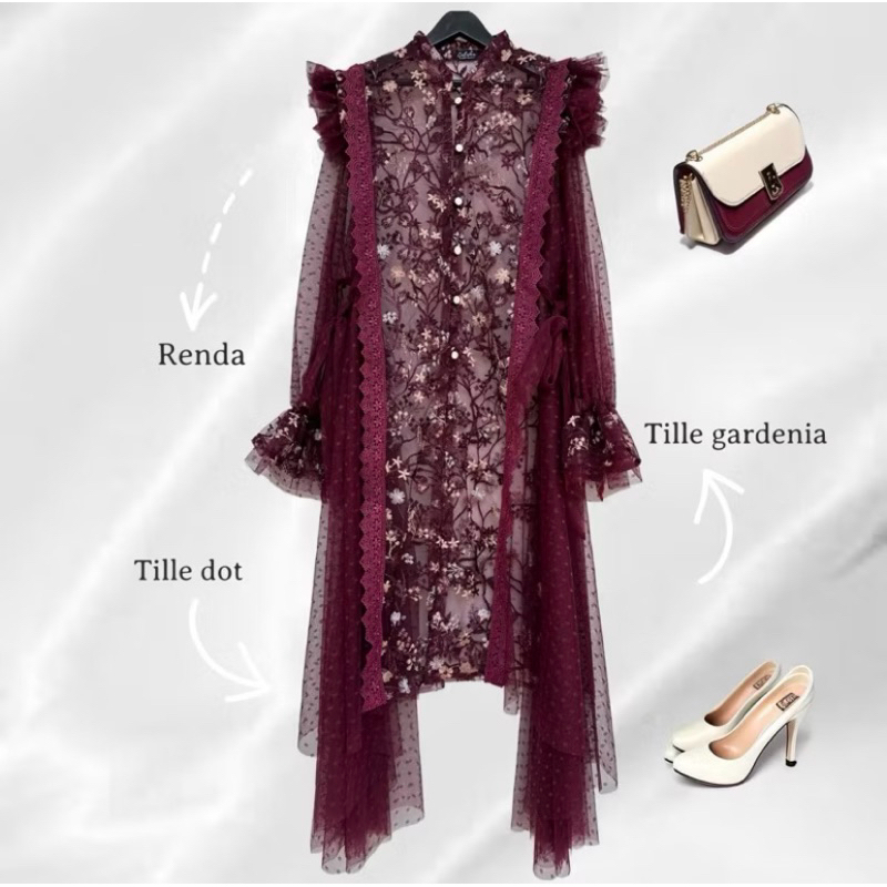 Selina Outer Brukat | Outer Tile Dot | Dress Outer Pesta | Outer Kondangan Mewah