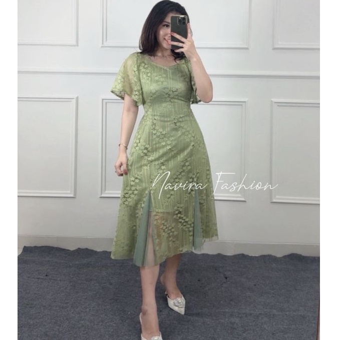 KODE D25C Navira  Tiara Dress  Dress Brokat  Dress Pesta  Dress Kondangan  Dress Natal