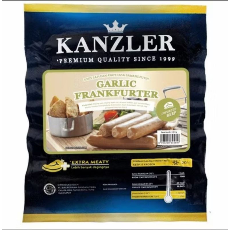 

Kanzler sosis garlic Frankfurter 300gr/6 pcs