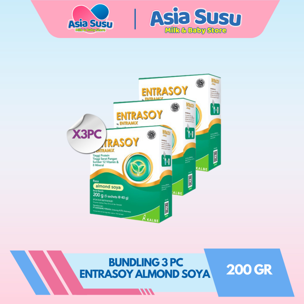 

[BUNDLE] Entrasoy 200gr x 3pc - Nutrisi Khusus dan Lengkap dengan Protein Nabati