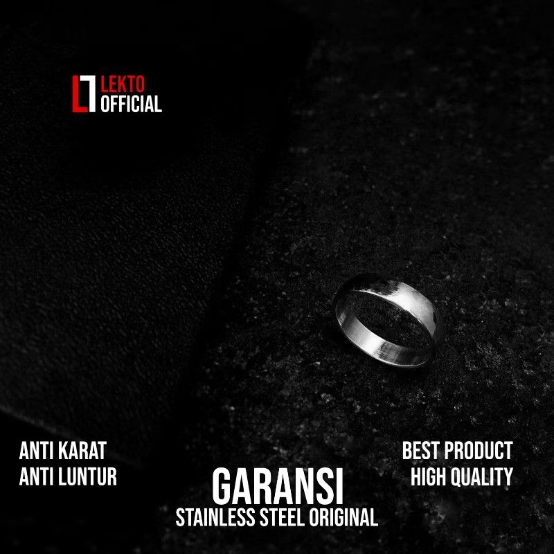 Cincin Couple Titanium Pria Wanita Nikah kawin Tunangan Cewek Cowok Putih Silver Polos Monel Pelapis