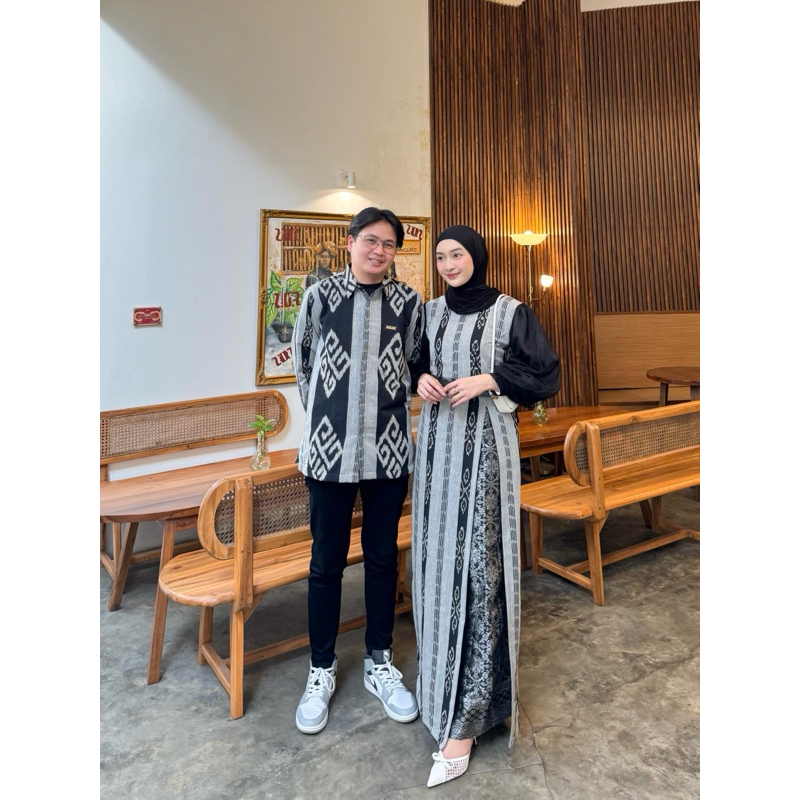 KIMONIK BAJU TENUN COUPLE ARUM GREY