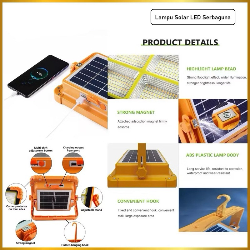 Lampu Tenaga Surya TSL-501 502 503 505 Lampu LED Solar Cell Panel Lampu Emergency Sorot Outdoor