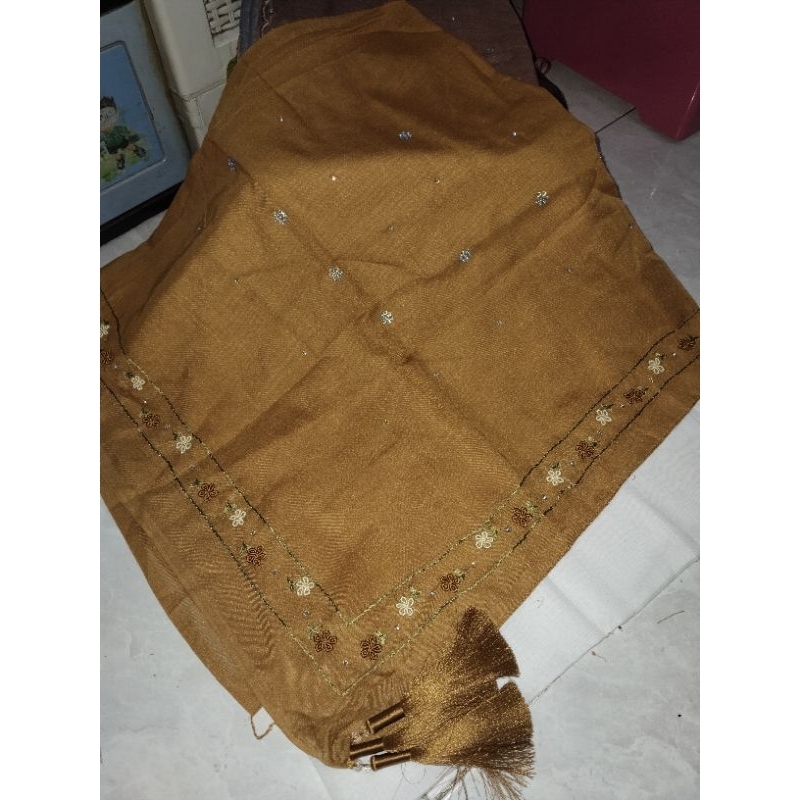 hijab sulam. paris sulam. sulam pinggir full