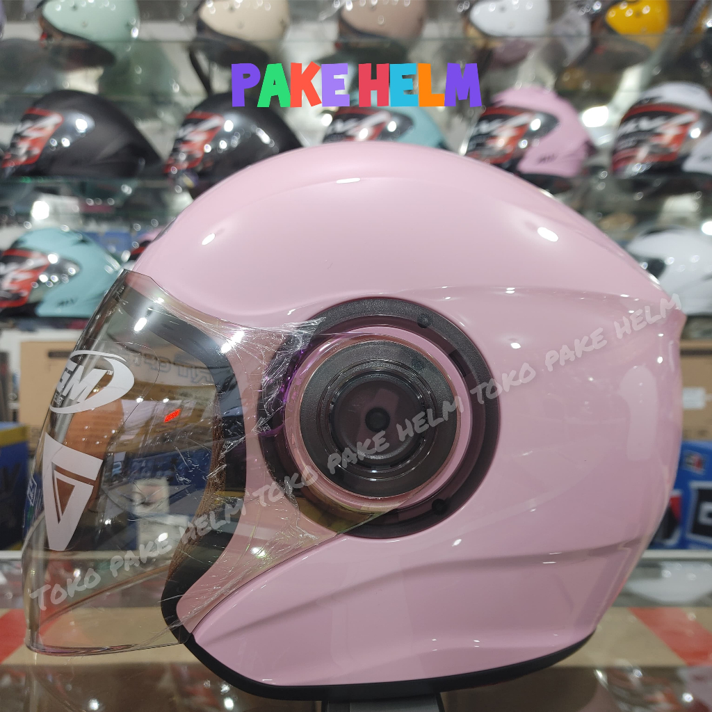 HELM HIJAB GM POP ANTI PUSING CEPOL WANITA ORIGINAL PINK