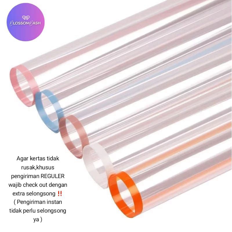 

[Per Lembar] Crystal Paper Color Frame / Kertas Wrapping Buket Frame / kertas buket transparant / bening