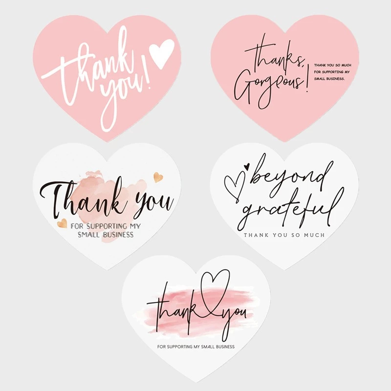 

HIASCAKE 30 PCS (1 Pack) Kartu Love Thank You / Packaging Card Ucapan Terima Kasih untuk Hadiah