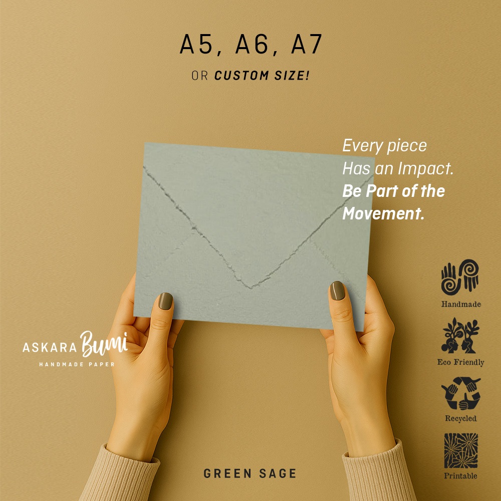 

Amplop Envelope kertas Daur Ulang // Handmade // Ramah Lingkungan // Eco Friendly // Green Sage