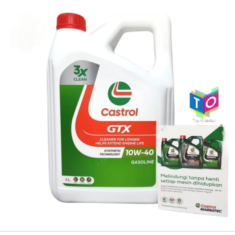 Castrol Gtx 10W-40 4Liter API SN PLUS Oli Mesin Castrol GTX