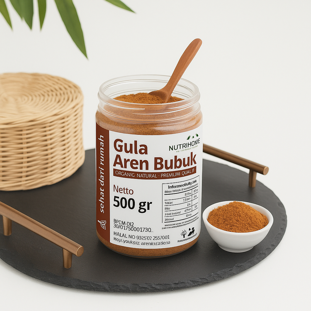 

Nutrihome Gula Aren Bubuk Alami | Gula Merah Bubuk Murni 250gr - 1000gr | Tanpa Pengawet