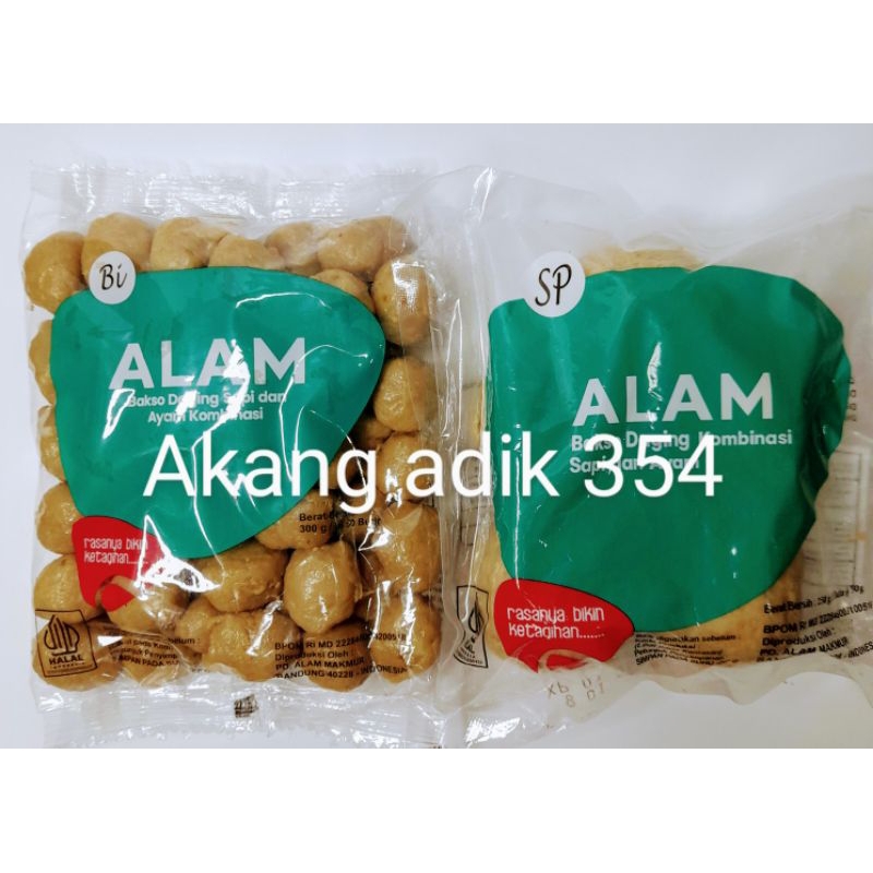 

bakso urat sapi ayam kombinasi halal ,baso alam paket 2 bks BI isi 50 dan baso alam SP isi 5