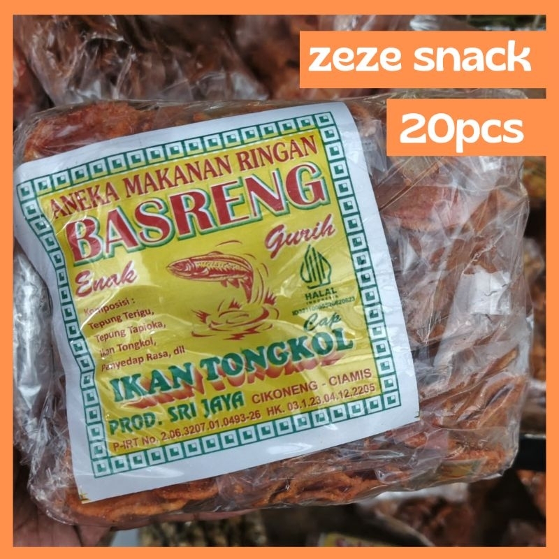 

Zeze Snack camilan Kripik pedas Basreng Ikan Tongkol isi 20pcs