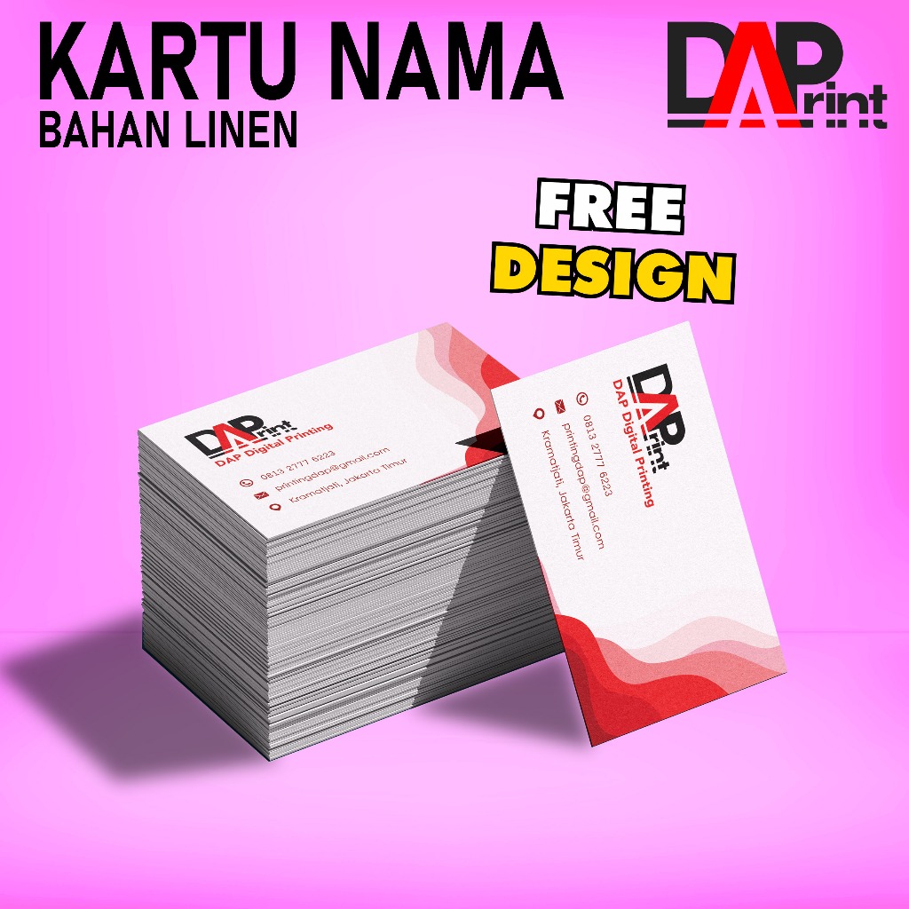 

Cetak Kartu Nama Premium Bahan Linen Custom Free Design