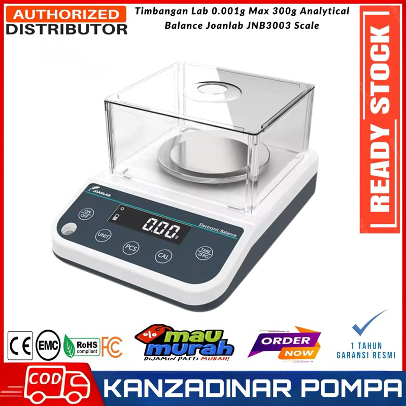 Timbangan Lab 0.001g Max 300g Analytical Balance Scale Neraca Analitik Joanlab JNB3003 Miligram Digi