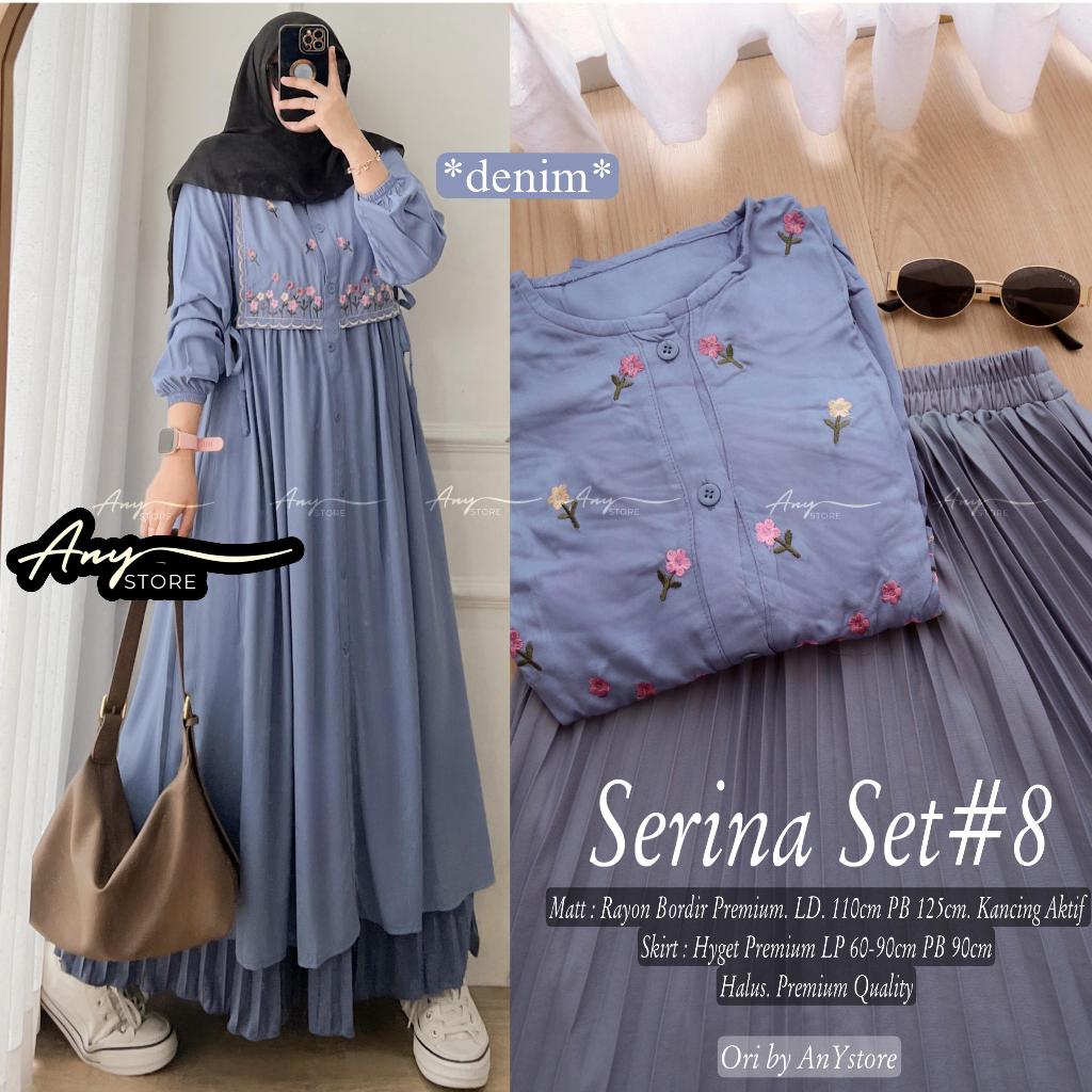 Serina Setelan Rok Muslim Ld110 Cotton Rayon Premium Bordir