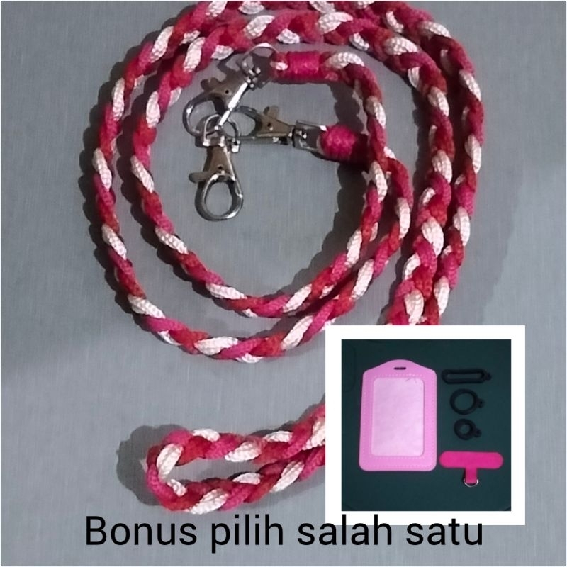 

Tali Lanyard Hp / id card / Vape, Free casing id card/conector hp/karet Vape (pilih salah satu)