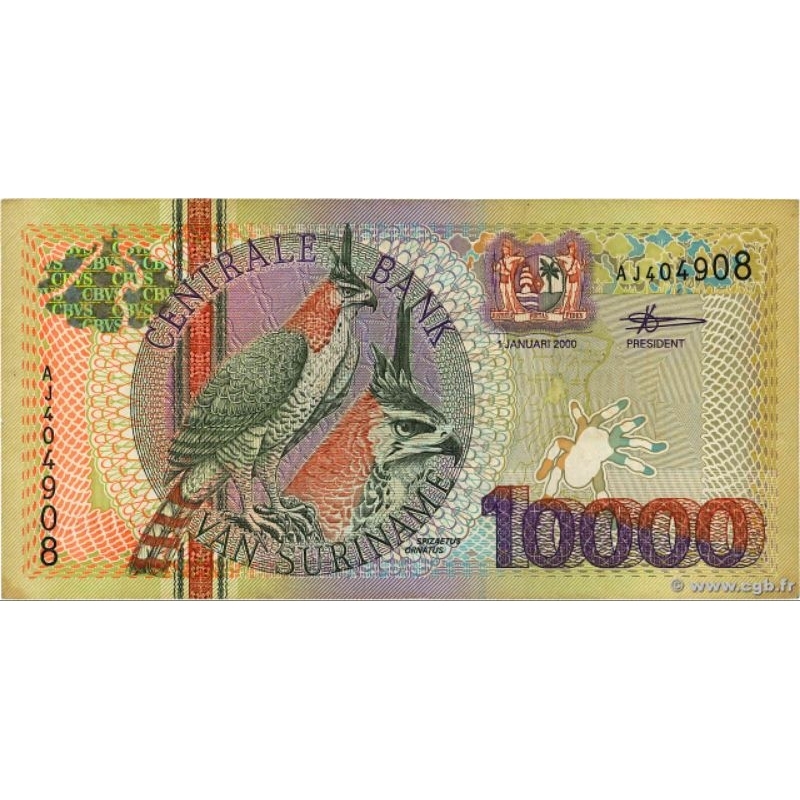 uang Suriname 10.000 gulden