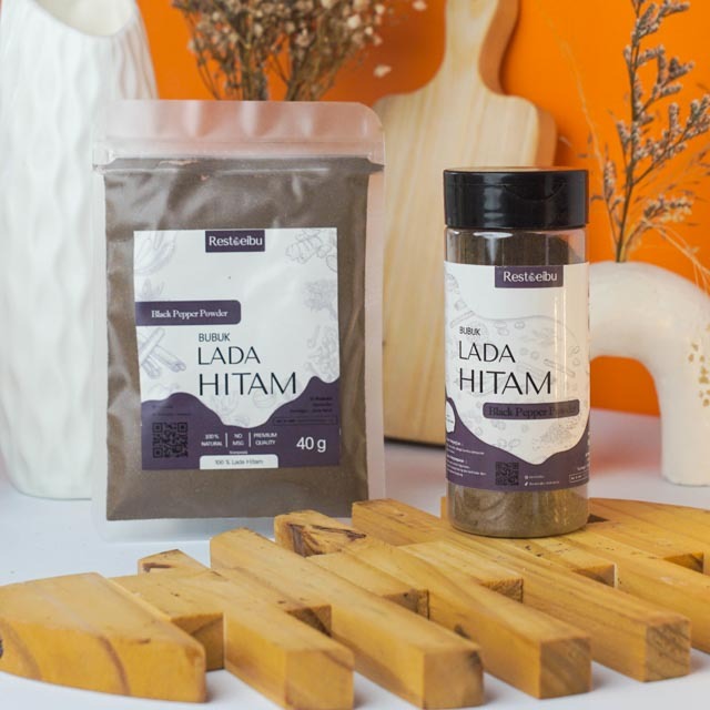 

RESTOEIBU Lada Hitam Bubuk - Black Pepper Powder Bumbu Dapur Rempah