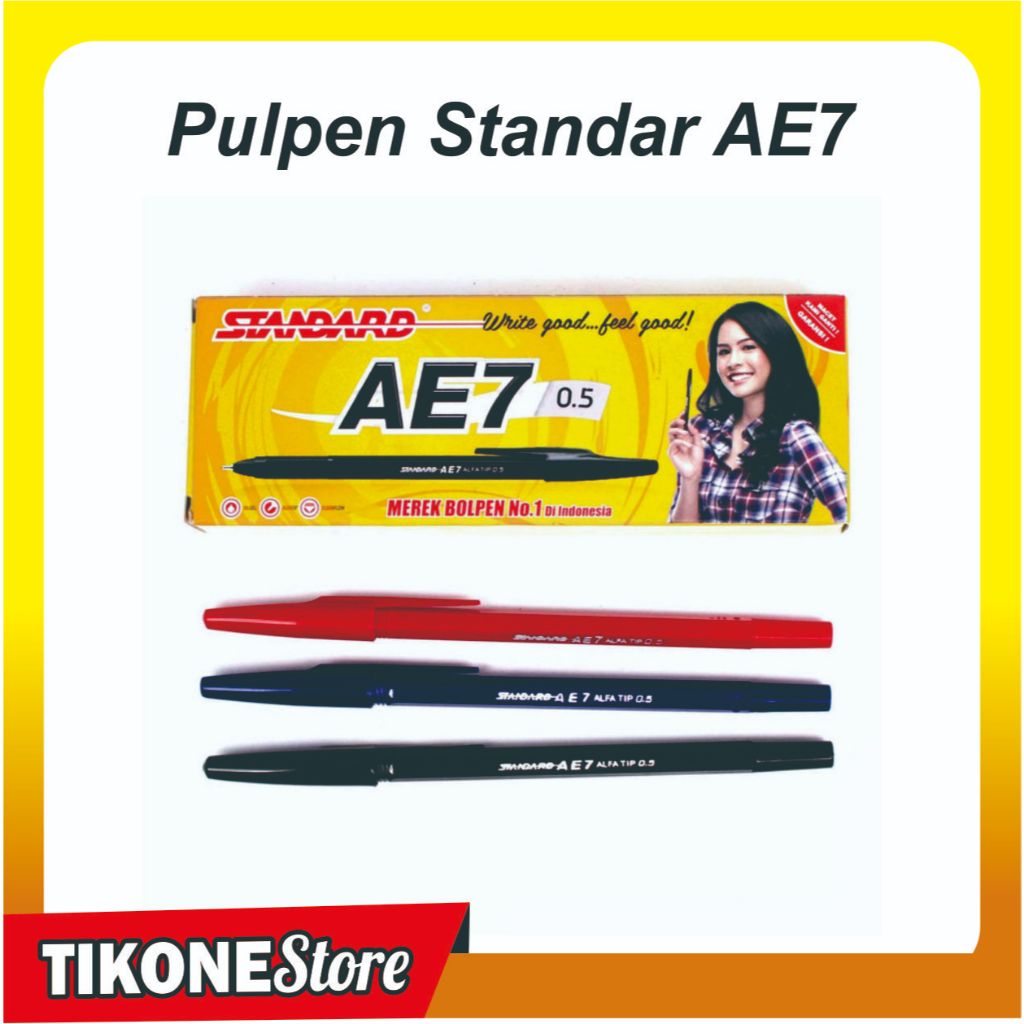 

PULPEN STANDARD AE7 / BALLPOINT / PEN (12 PCS) / COCOK UNTUK HARIAN