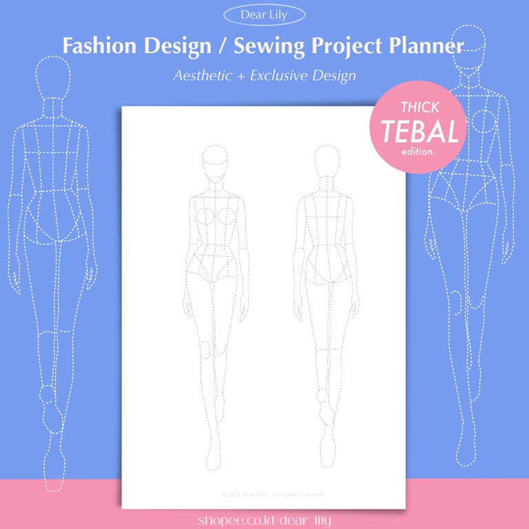 

KODE E49A DEAR LILY Fashion Sketch Sketsa Jahit Wanita Pria Sketsa Busana Model Perempuan dan Lakilaki File Loose Leaf Sketsa Gambar Jahit