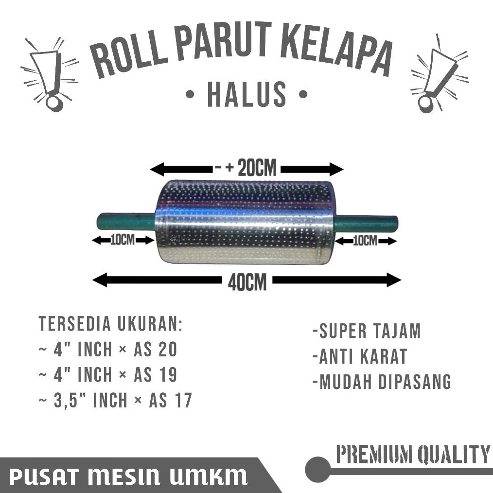 KODE L8G Roll Parutan Kelapa  Mata Parut Halus  Premium Quality Stainless Steel