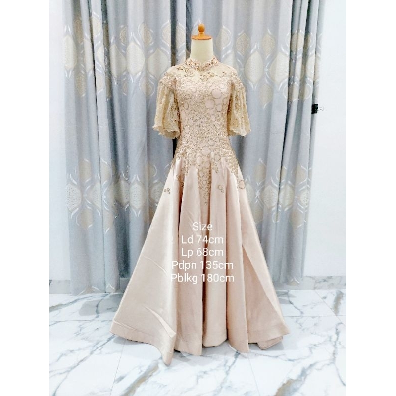 Gaun Pesta Rosegold  Sugar Candy Model Kerah Shanghai
