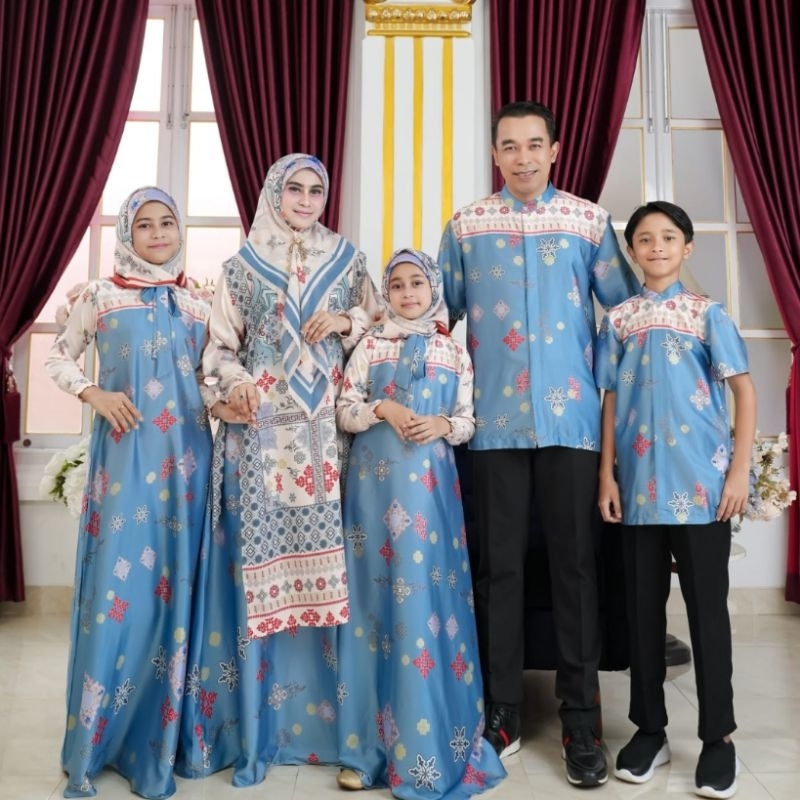 Sofia set hijab by Raina pashion  gamis serimbit keluarga gamis terbaru viral cod