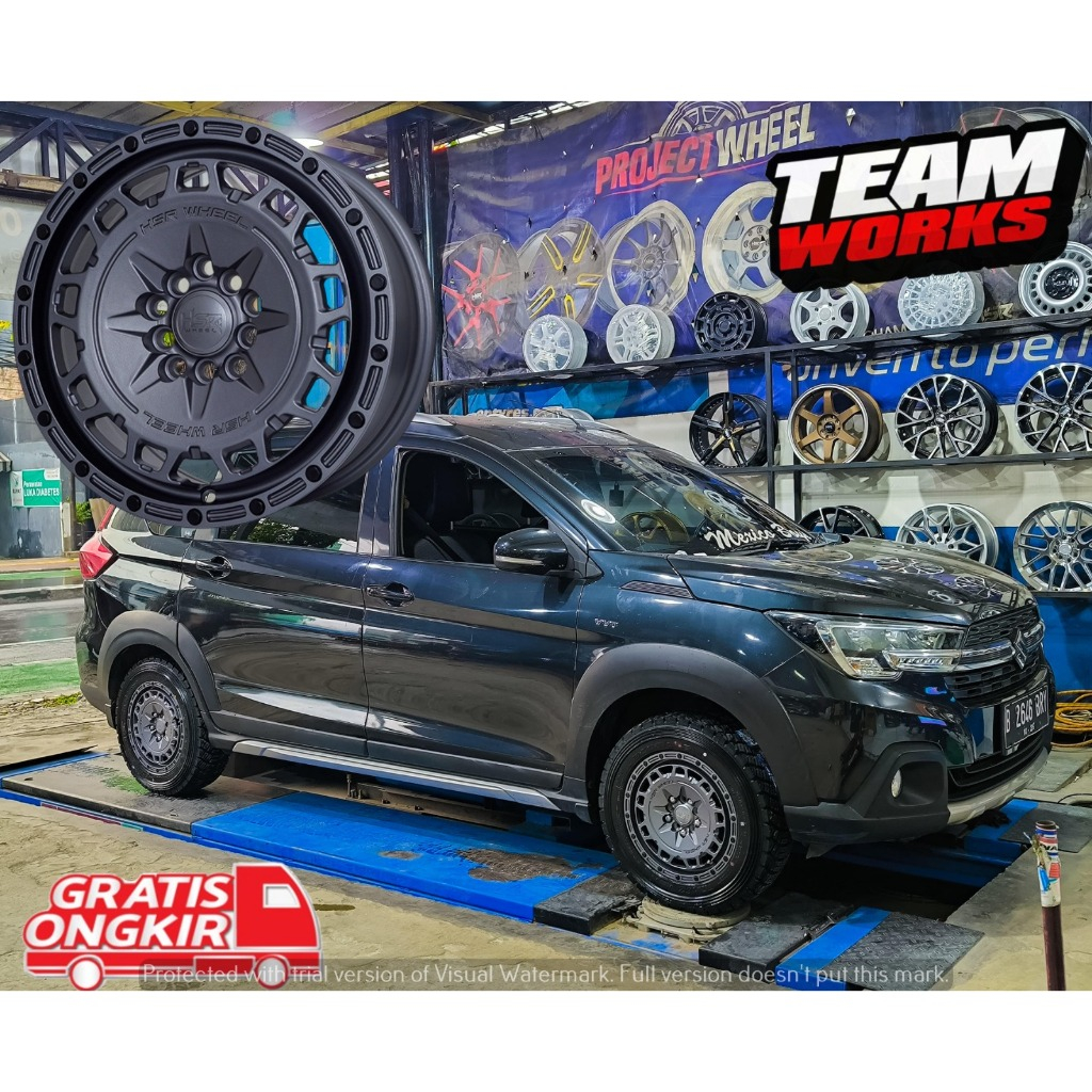 VELG HSR ARFAK RING 15 LEBAR 6,5 PCD 5X100 5X114,3 ET42 SANDY GREY PELEK UNTUK MOBIL XL7